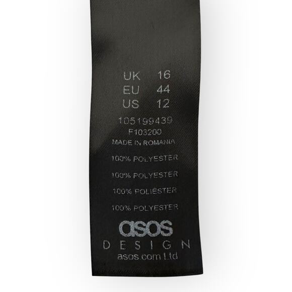 Asos Women's Faux Leather Crock Print Pant Size 12 Tan Nude Straight Leg Vegan - Picture 9 of 10